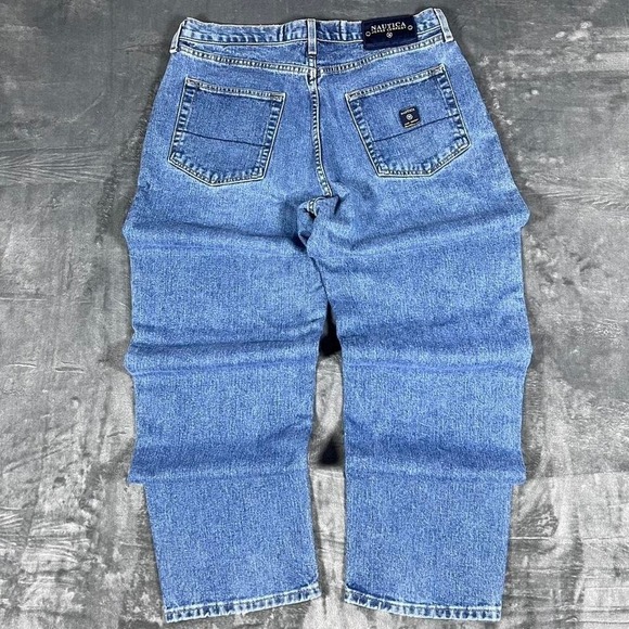Y2K Nautica Blue Washed Denim Jeans - size 36 x 32 - measurements listed - Picture 1 of 7